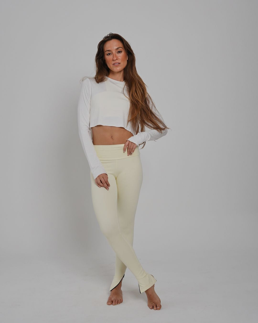 Camiseta Cris Cropped ML - Viscose com elastano