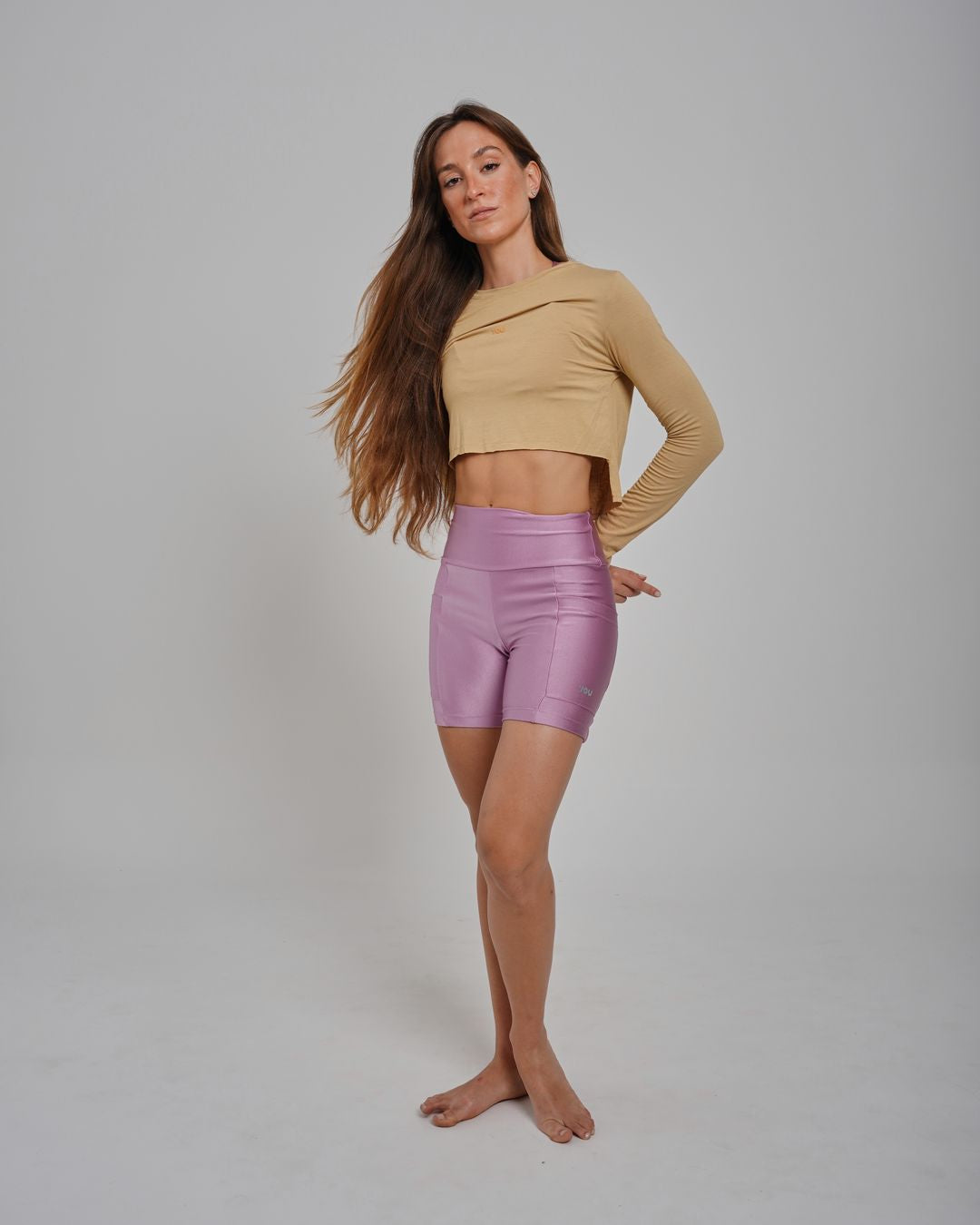 Camiseta Cris Cropped ML - Viscose com elastano