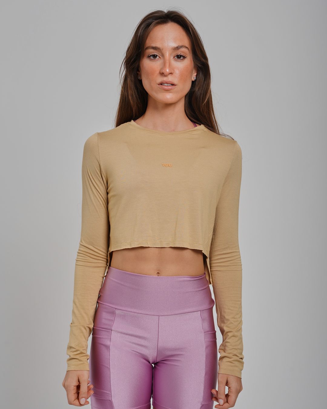 Camiseta Cris Cropped ML - Viscose com elastano