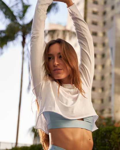 CAMISETA CRIS CROPPED ML - ALGODAO COM ELASTANO