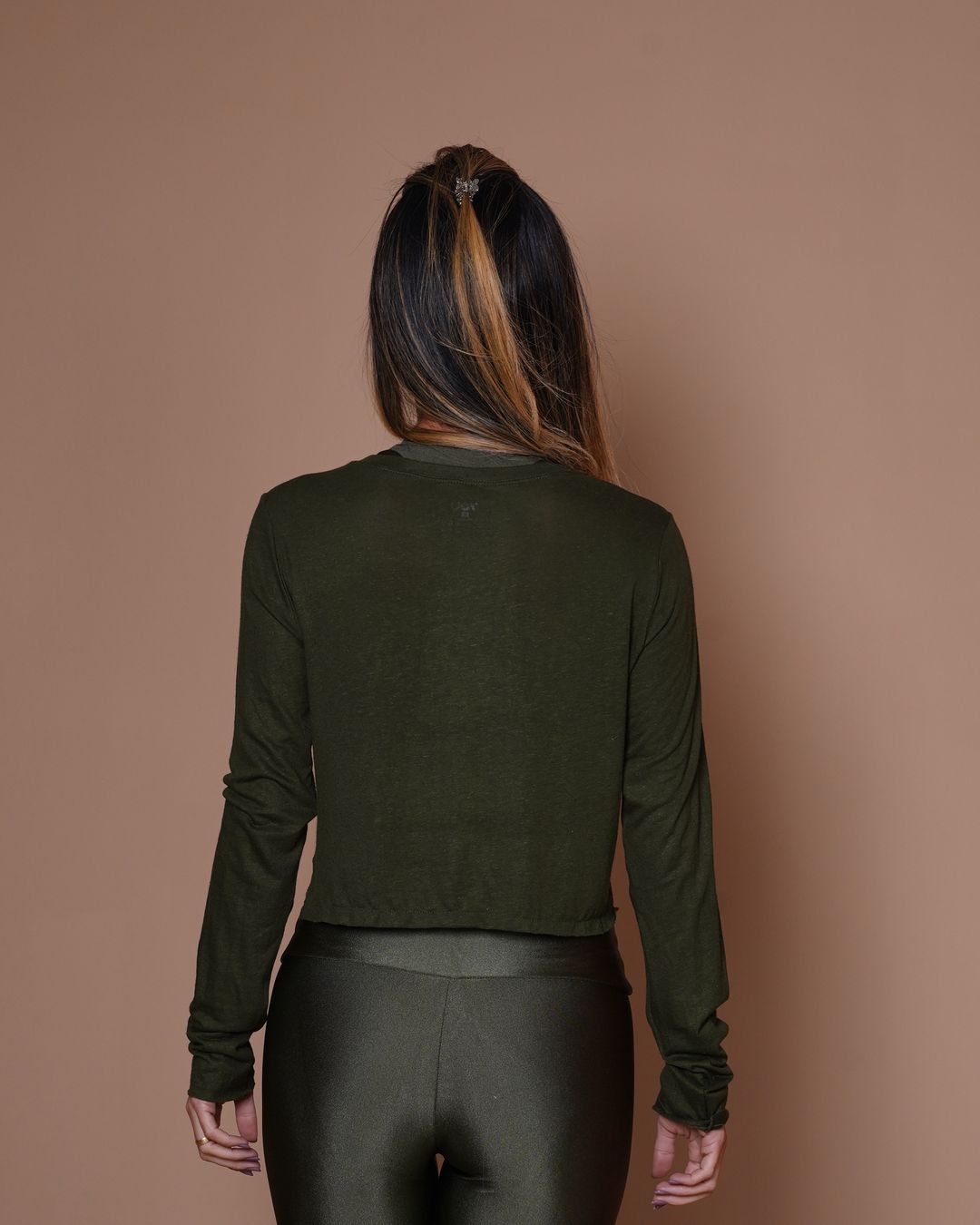 Camiseta Cris Cropped ML - Viscolinho