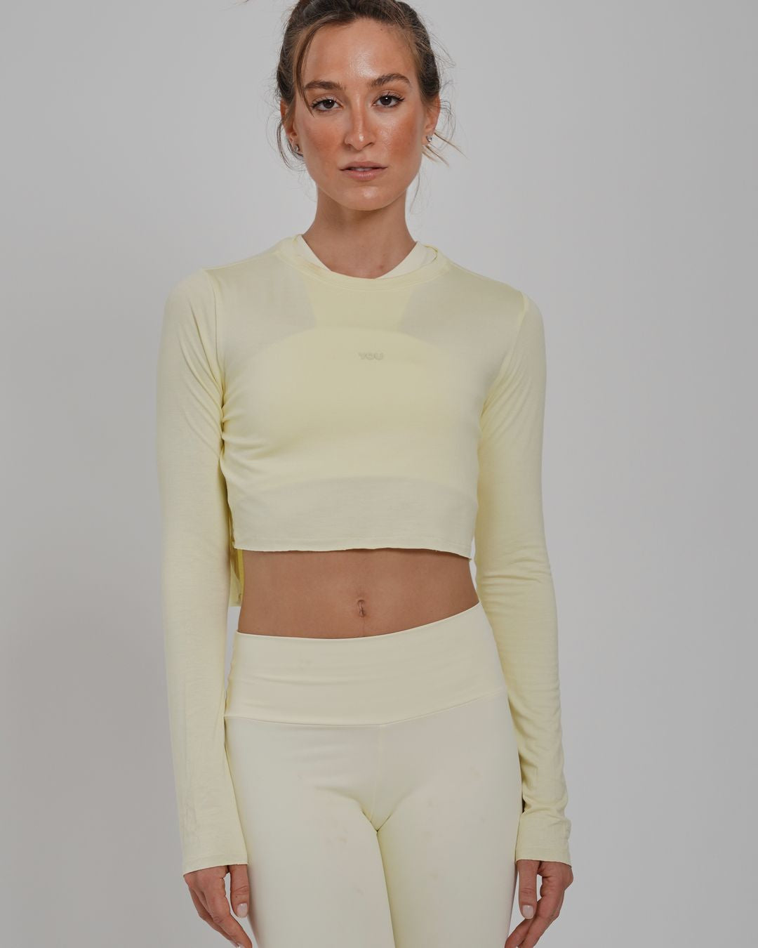 Camiseta Cris Cropped ML - Viscose com elastano